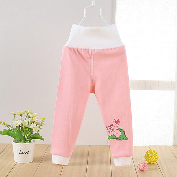 High Waisted Baby Pants Cute Soft Outerwear Boy Girl Trousers Cotton Infant Clothes Belly Care Pants Baby Clothing Free Shipping