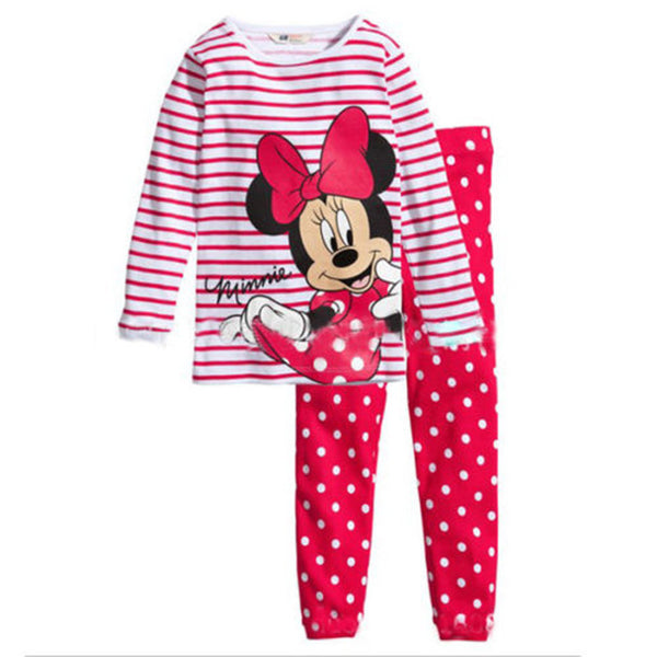 Xmas Cartoon Printed Children Girls Pajamas Sets Long Sleeve Sleepwear Sets Kids Girls Cotton Pyjamas 2016 Fall Girls Pajamas