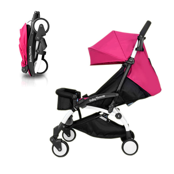Ultra portable folding stroller upgrade section can sit and lie four wheel suspension travel stroller
