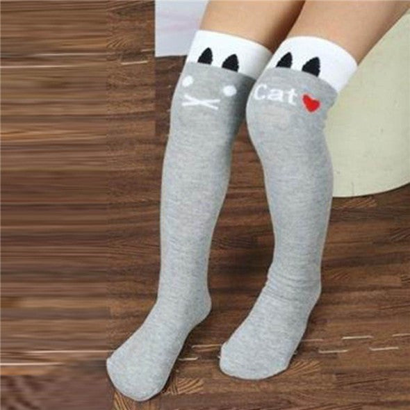 Toddlers Kids Girls Knee High Socks School Cotton Tights Striped Stockings for Girls 1-8Years