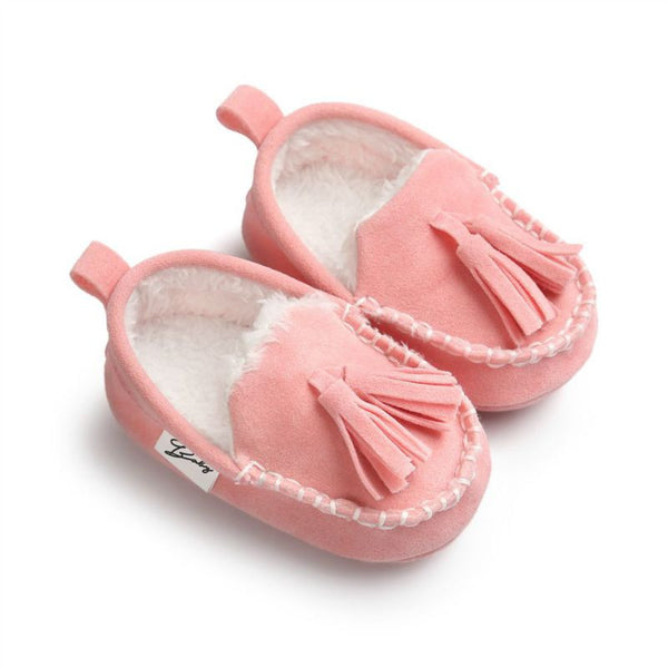 0-18M | Boys & Girls Suede PU  Leather Moccasins | Bebe Fringe