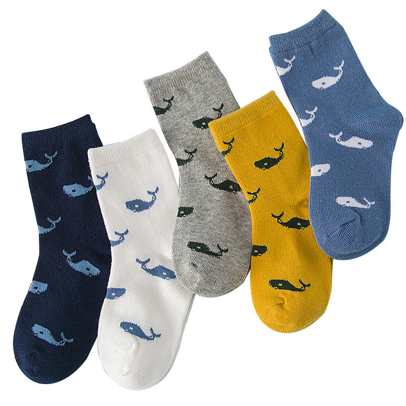 5 Pair/lot New Soft Cotton Boys Girls Socks Cute Cartoon Pattern Kids Socks For Baby Boy Girl 7 Kinds Style Suitable For 1-10Y
