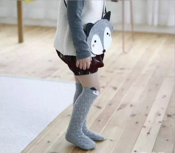 Bebes socks Mini Dressing Fox Socks Fox Bag Winter Baby Girl Knee High socks Bear Non Slip Socks calcetines zorro Medias de Bebe