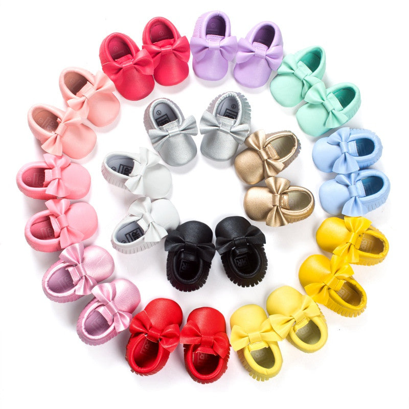 Tassels Baby Moccasin Newborn Baby Shoes Soft Bottom PU leather Prewalkers 0-18M