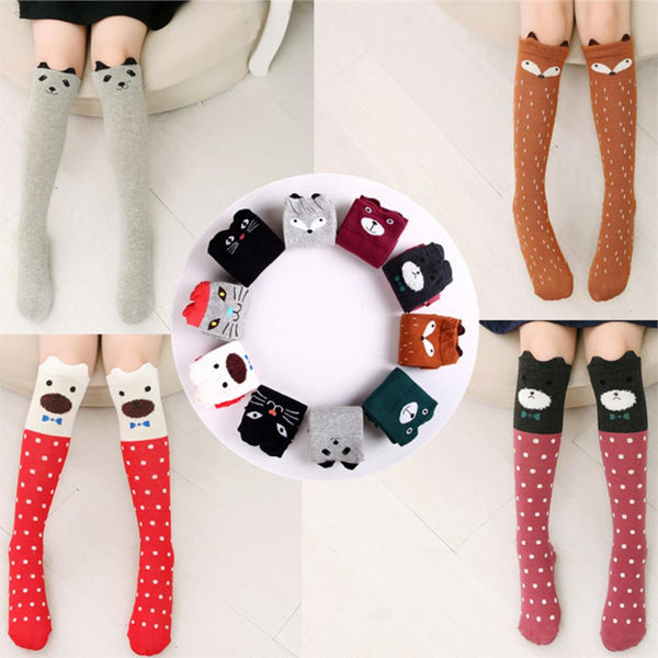 Cute Cartoon Children Sock Print Animal Cotton Baby Kid Sock Knee High Long Fox Socks For Toddler Girl Clothing Accessories V20
