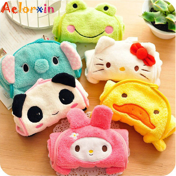 Baby Nursery Hand Towel Toddler Soft Plush Fabric Cartoon Animal Wipe Hanging Bathing Towel For Children