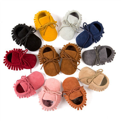 0-18M | Boys & Girls | PU Suede Leather Moccasins | Assorted Styles