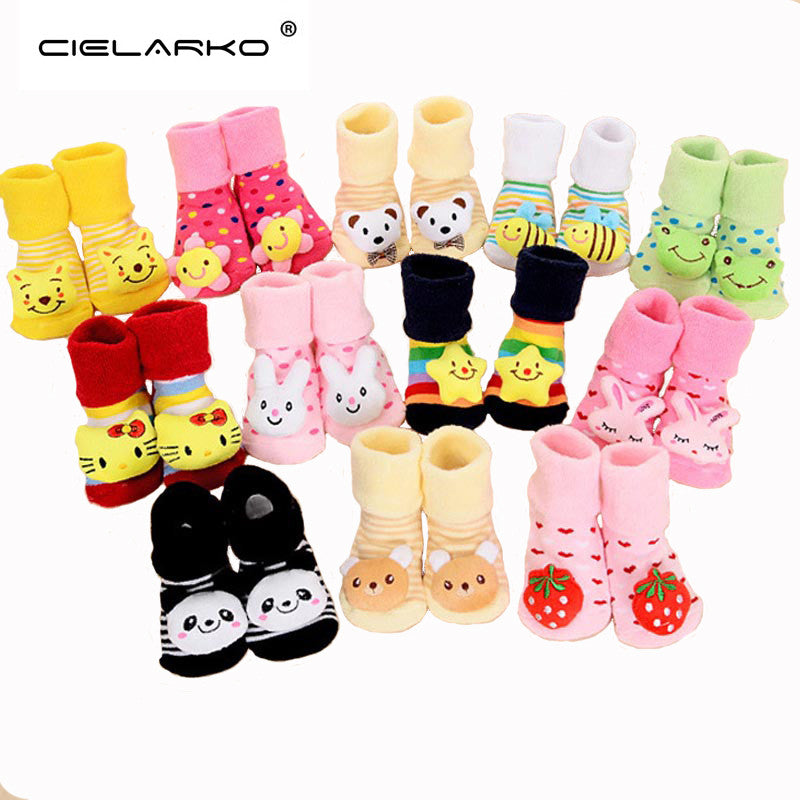 Cielarko New Baby Toy Baby Toys Animal Socks Baby Foot Anti-slip Socks Infant Baby Toddler Boys Girls Sock For 4-18 Months 262