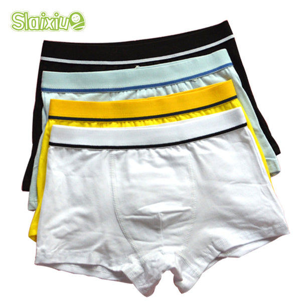 4 Pcs/lot High Quality Cotton Kids Boys Underwear Pure Color Shorts Panties For Baby Boys Boxer Children's Teenager Underwear