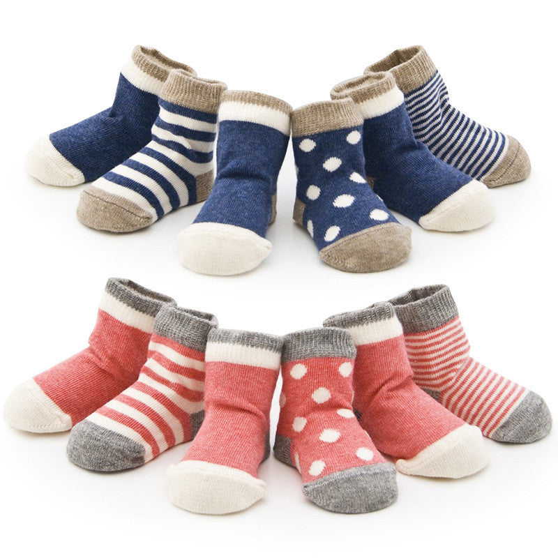 Spring 4 pair Cotton Baby Socks Set Stripe Newborn Infant Toddler Sock For 0-3 Years Old Christmas Gift Baby Boy Girl Socks