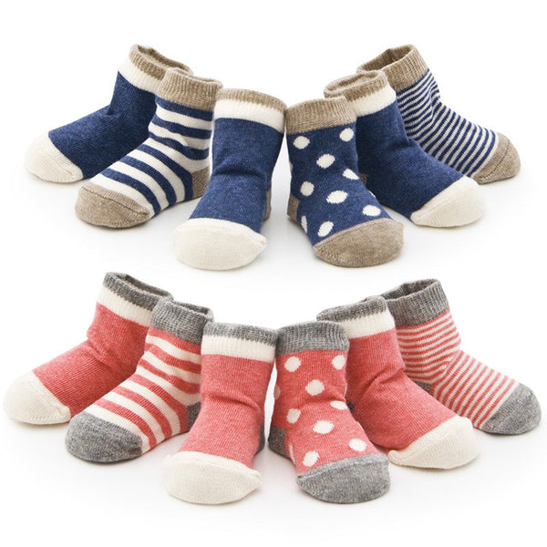 Spring 4 pair Cotton Baby Socks Set Stripe Newborn Infant Toddler Sock For 0-3 Years Old Christmas Gift Baby Boy Girl Socks