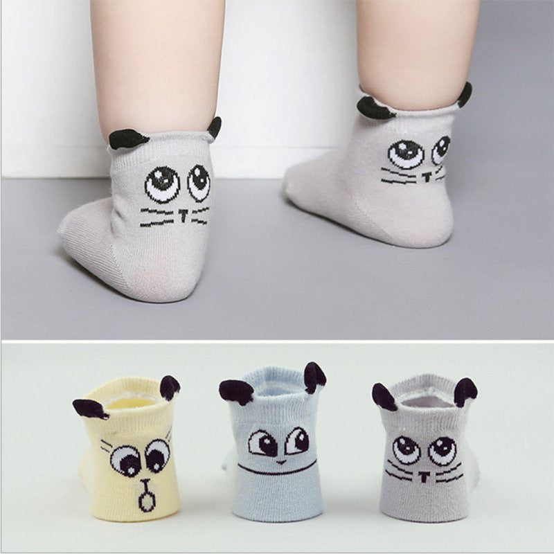 Unisex Baby Boys Girls Infant Crib Warm Shoes Prewalkers Cuffs Cartoon Socks New