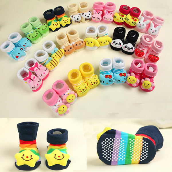 Cotton Baby Socks Christmas Socks For Newborns Gift Animal Lot Anti Slip With Rubber Soles For Child Boy Girl Newborn Baby Socks