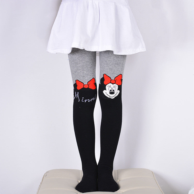 Spring Autumn Girls Tights Cartoon Cat Baby Girl Pantyhose Fashion Knitted Cotton Cute kids Stocking Baby Pantyhose For 1-10 T