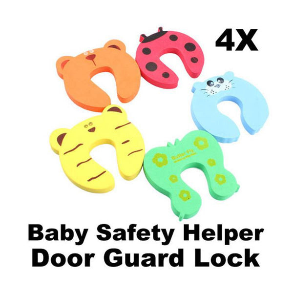 4pcs/Set Thick Child Door Stopper Colorful Cute Baby Helper Door Stopper Finger Pinch Guard Lock Finger Protect Random Color
