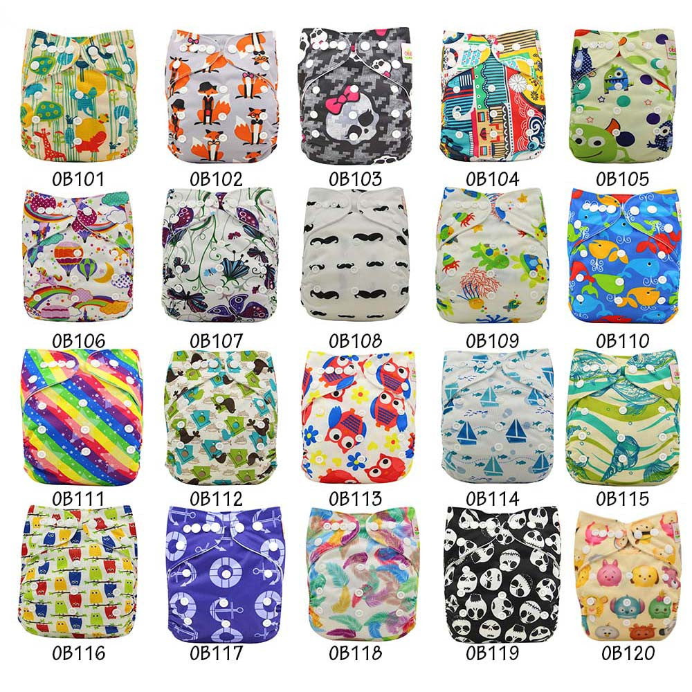 Washable Diapers Couche Lavable 2017 Brand Baby Nappies Animal Pattern Cloth Diaper Bamboo Velour Fitted Reusable Baby Diaper