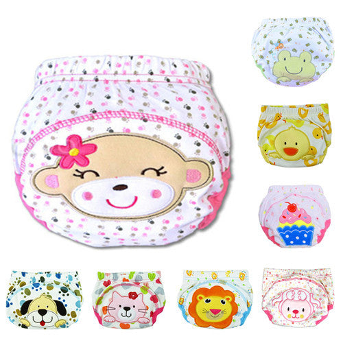 3 pcs/lot Baby Training Pants Baby Diaper Reusable Nappy Washable Diapers Cotton Learning Pants Free Shipping