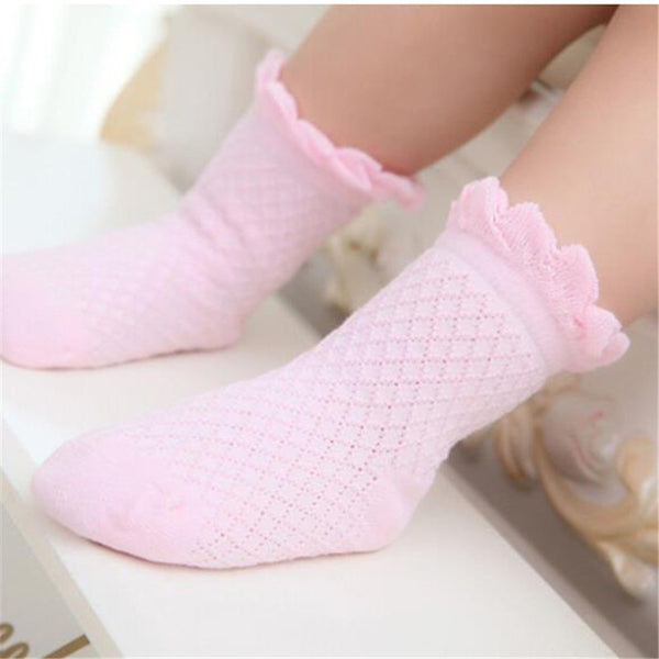 Cute Baby Toddler Kids Girls Boys Lace Mesh Thin Soft Cotton Ankle Socks