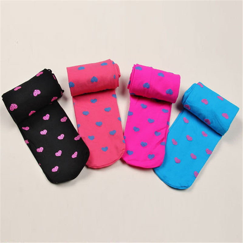 Hot Child Girls Stretchy Skinny  Love Heart Tights