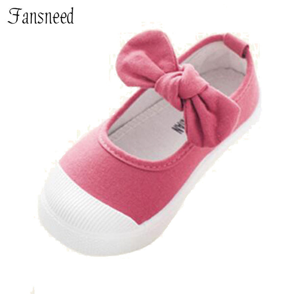 Spring  and  Autumn  new 2017 canvas bow children 's shoes girls princess shoes