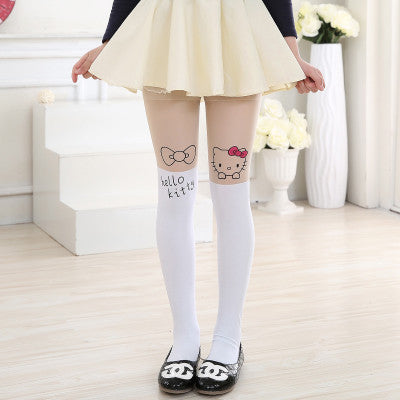 New free shopping children Baby Kids Girls tights cute pantyhose hello kitty Knee lovely tattoo tights pantyhose girls stocking
