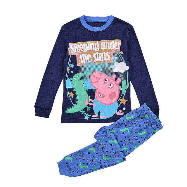 Hottest seller christmas cotton long sleeve baby girl clothes boy dinosaur shark pijama 2pcs clothing sets kids clothes pajamas