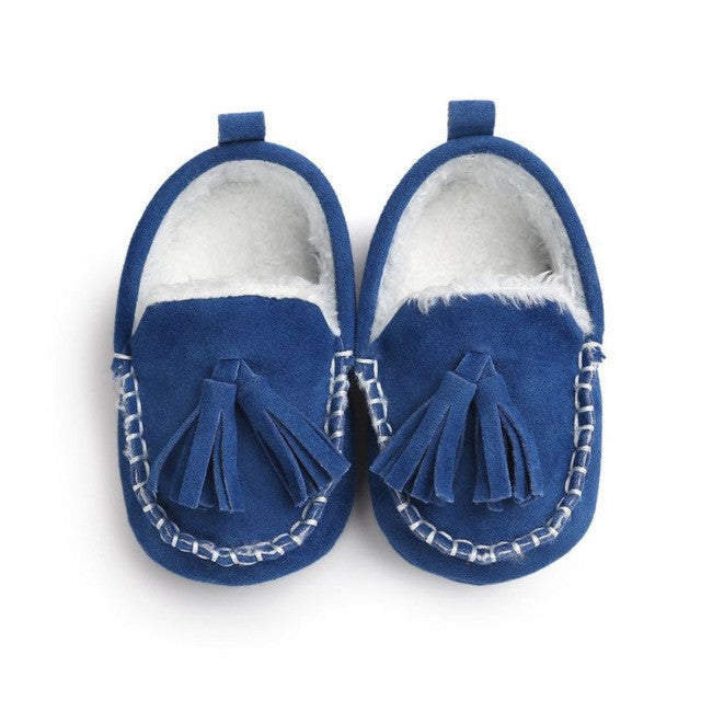 0-18M | Boys & Girls Suede PU  Leather Moccasins | Bebe Fringe
