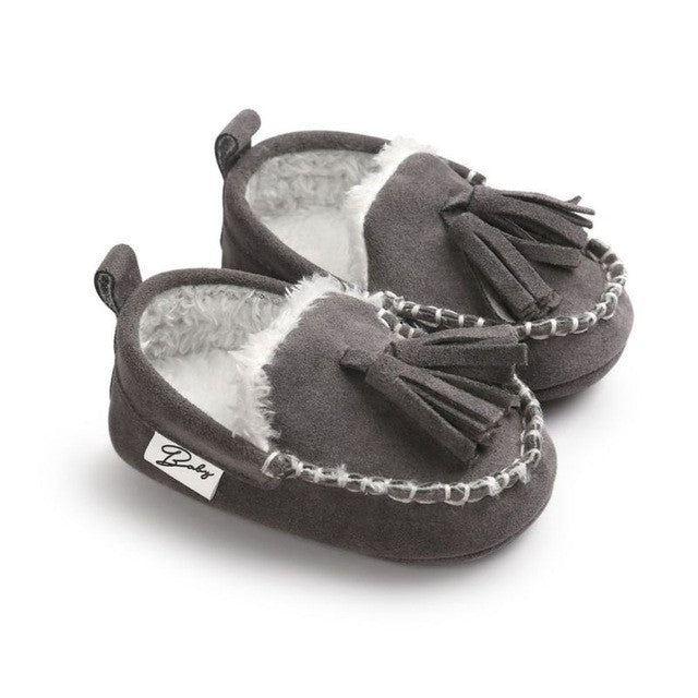0-18M | Boys & Girls Suede PU  Leather Moccasins | Bebe Fringe