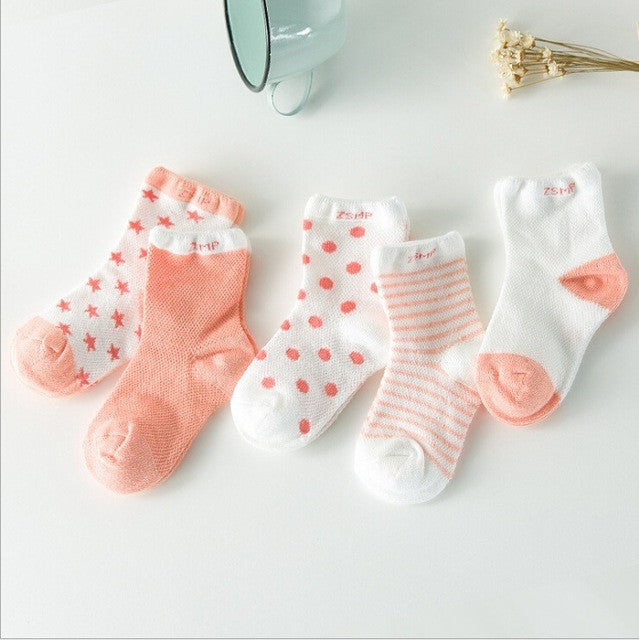 5Pairs/Lot 2017 New arrival kid's children socks cotton socks candy male female cotton baby boy and girls socks