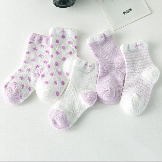 5Pairs/Lot 2017 New arrival kid's children socks cotton socks candy male female cotton baby boy and girls socks
