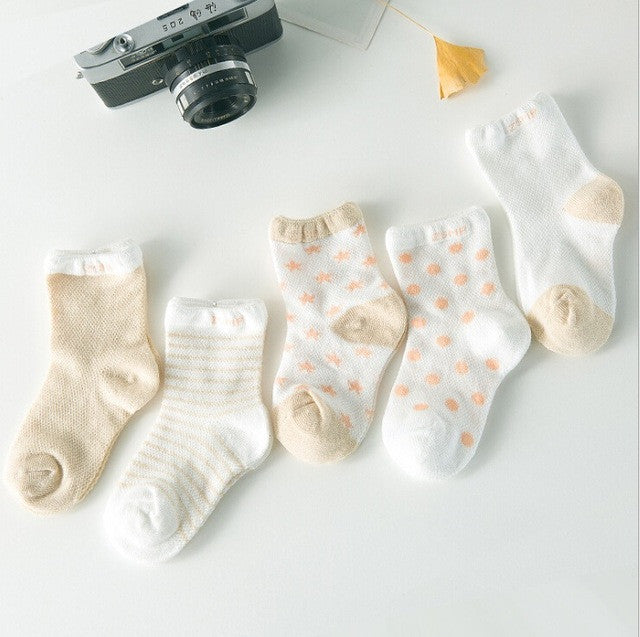 5Pairs/Lot 2017 New arrival kid's children socks cotton socks candy male female cotton baby boy and girls socks