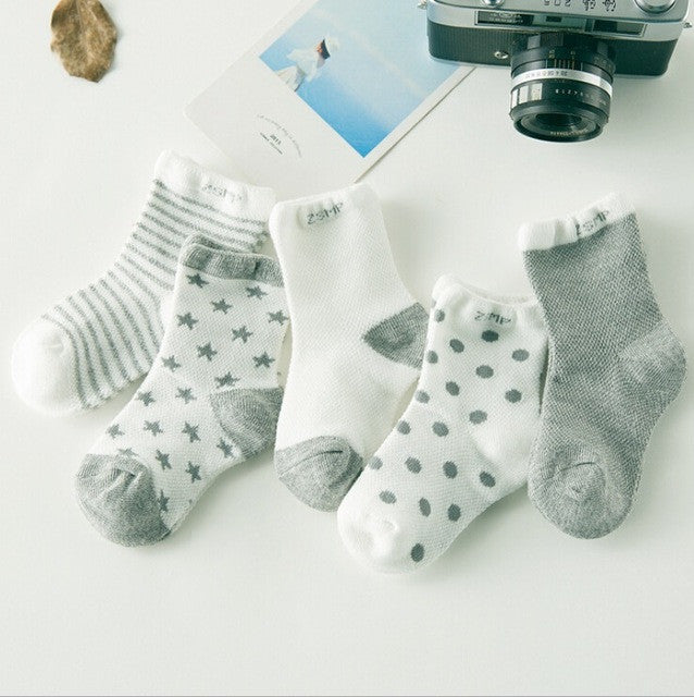5Pairs/Lot 2017 New arrival kid's children socks cotton socks candy male female cotton baby boy and girls socks