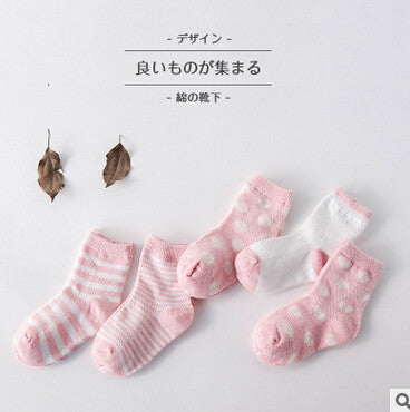 5Pairs/Lot 2017 New arrival kid's children socks cotton socks candy male female cotton baby boy and girls socks