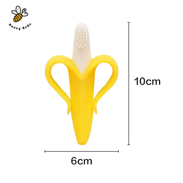 Banana Teether Environmentally Safe Baby Silicone Toothbrush Baby Tooth Brush Training Children's Toothbrush
