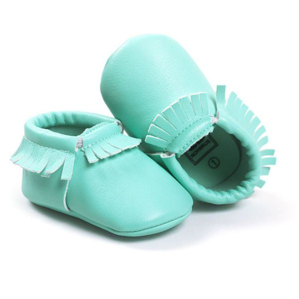 0-18M | Boys & Girls PU Suede Leather Moccasins | Tassel Bow Shoes