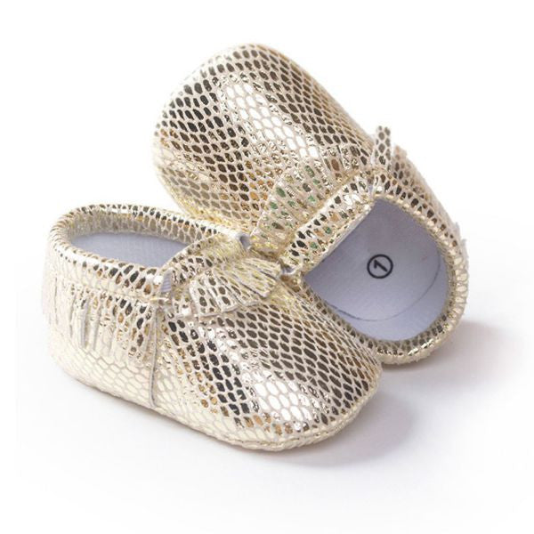 0-18M | Boys & Girls PU Suede Leather Moccasins | Tassel Bow Shoes