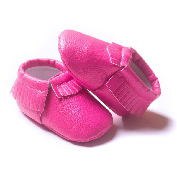 0-18M | Boys & Girls PU Suede Leather Moccasins | Tassel Bow Shoes