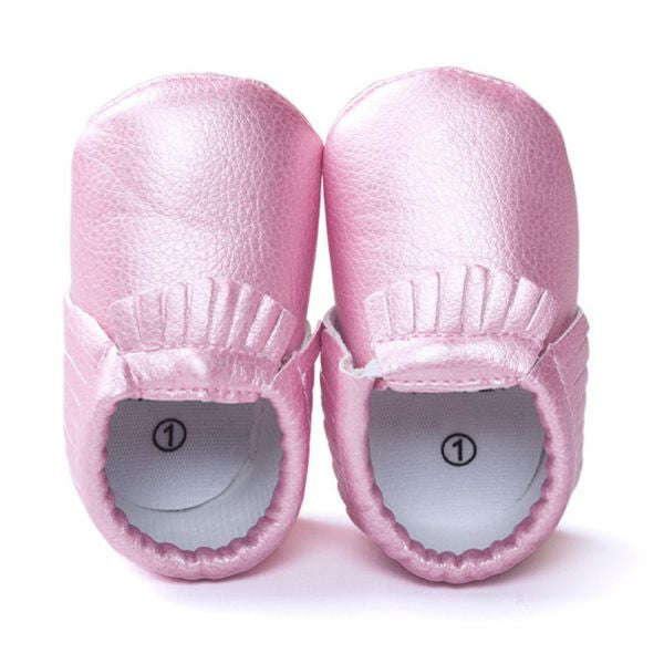 0-18M | Boys & Girls PU Suede Leather Moccasins | Tassel Bow Shoes