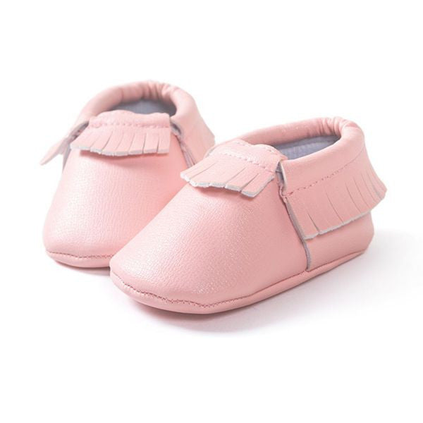 0-18M | Boys & Girls PU Suede Leather Moccasins | Tassel Bow Shoes