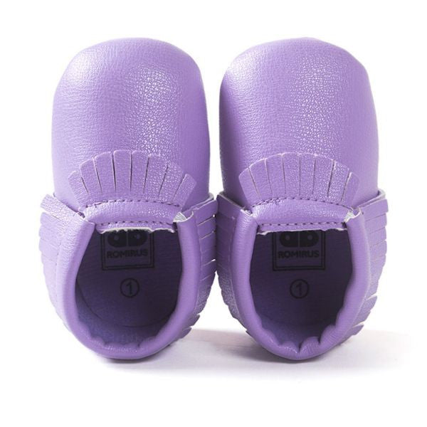 0-18M | Boys & Girls PU Suede Leather Moccasins | Tassel Bow Shoes
