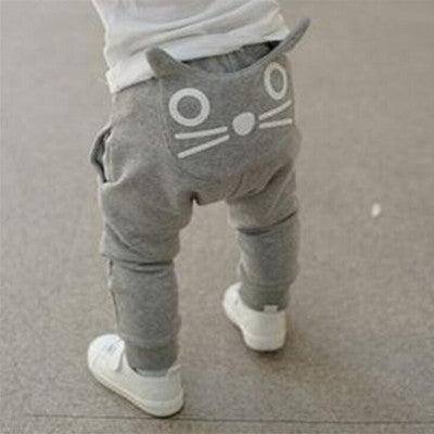 Cute Cartoon Pattern Baby Pants Boys Harem Pants Cotton Owl Trousers Spring and Autumn