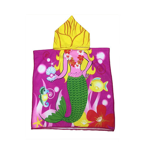 New Children Beach Towel 120*60cm Kids Hooded Cloak Cartoon Baby Boys Girls Towel Bibulous Towel For Children Serviette De Bain