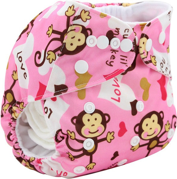 Washable Diapers Couche Lavable 2017 Brand Baby Nappies Animal Pattern Cloth Diaper Bamboo Velour Fitted Reusable Baby Diaper