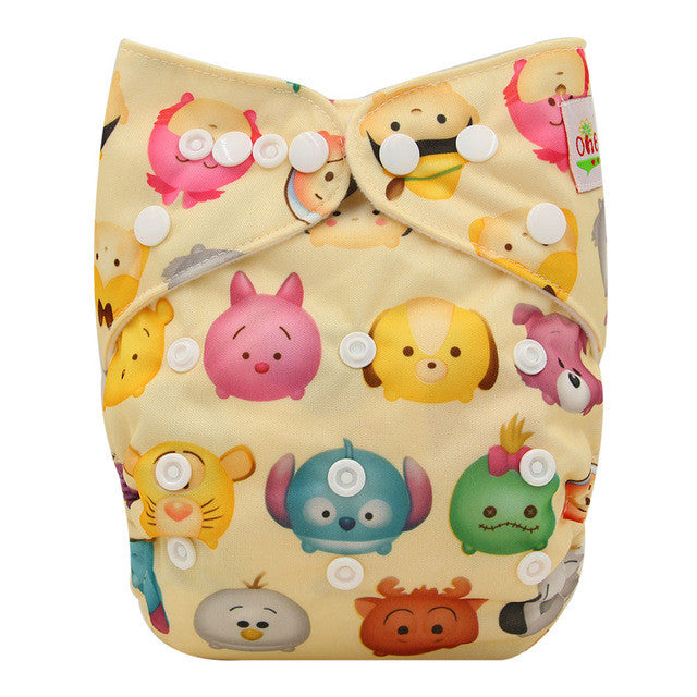 Washable Diapers Couche Lavable 2017 Brand Baby Nappies Animal Pattern Cloth Diaper Bamboo Velour Fitted Reusable Baby Diaper