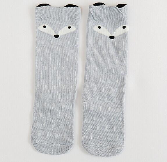 Free Shipping Baby Girls leg warmer Fox Cotton Cute Little Character Knee Socks Kid Clothing unisex Toddler Boot Socks Cartoon
