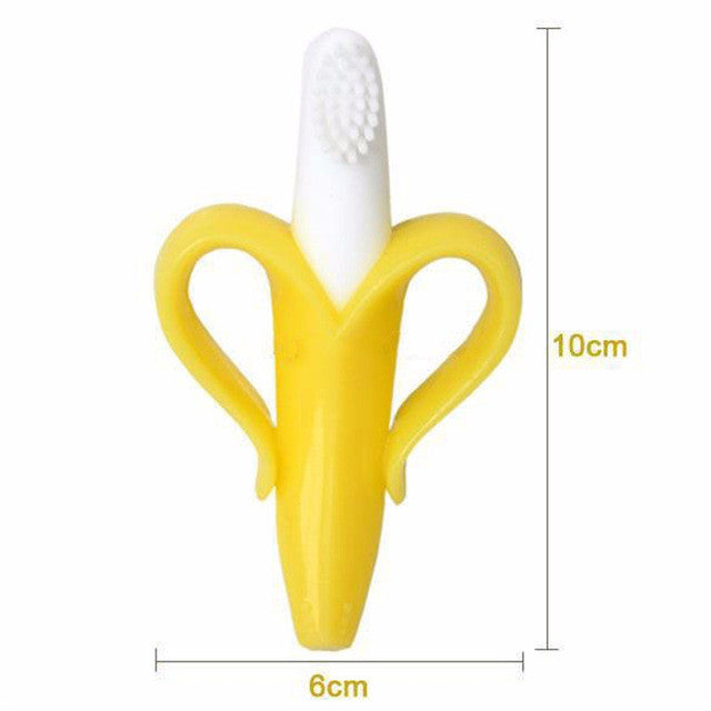 High Quality Infant Baby Teether Toothbrush  Silicone tooth brush Baby chews Banana Chewing Teeth Stick Children Teething Ring