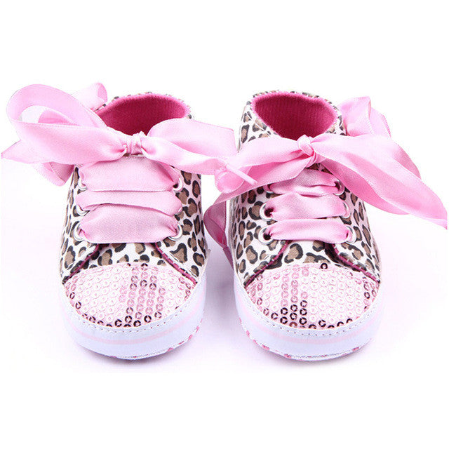 Toddler Baby  Girls Shoes Floral Leopard Sequin Infant Soft Sole First Walker Cotton Shoes