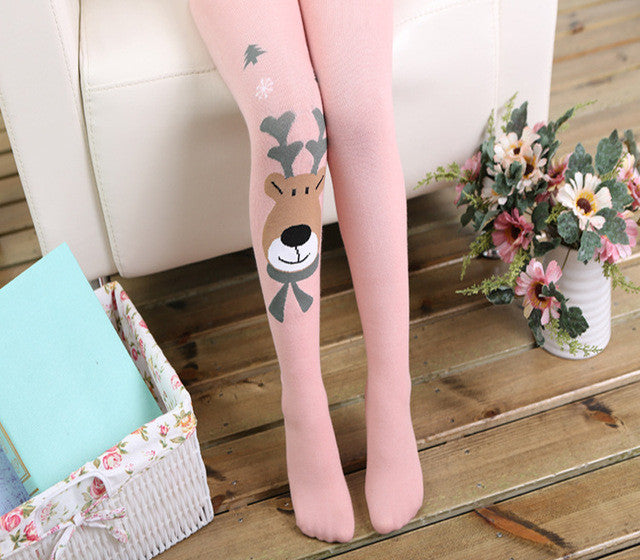 Spring Autumn Girls Tights Cartoon Cat Baby Girl Pantyhose Fashion Knitted Cotton Cute kids Stocking Baby Pantyhose For 1-10 T