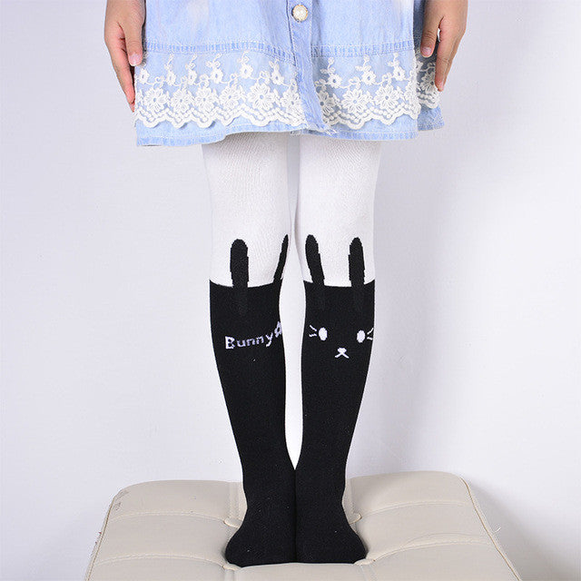 Spring Autumn Girls Tights Cartoon Cat Baby Girl Pantyhose Fashion Knitted Cotton Cute kids Stocking Baby Pantyhose For 1-10 T