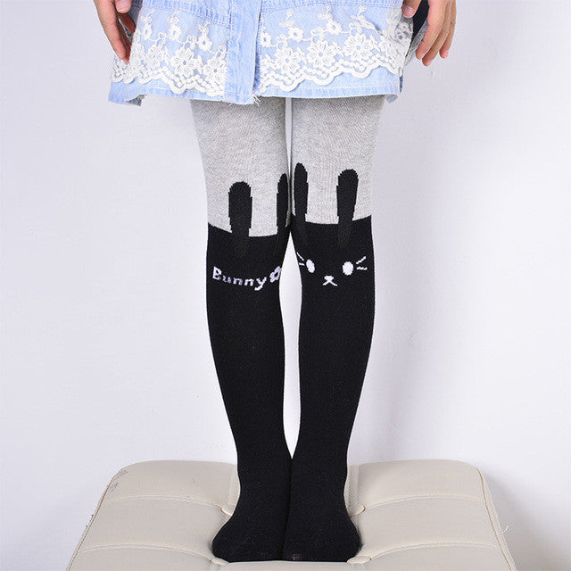 Spring Autumn Girls Tights Cartoon Cat Baby Girl Pantyhose Fashion Knitted Cotton Cute kids Stocking Baby Pantyhose For 1-10 T